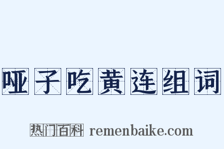 哑子吃黄连组词是什么意思的图片